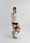 [MADE] Berua Two-way Off-shoulder Long-sleeve T-shirt (Set Available)