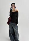 [MADE] Berua Two-way Off-shoulder Long-sleeve T-shirt (Set Available)