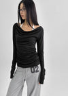 [MADE] Berua Two-way Off-shoulder Long-sleeve T-shirt (Set Available)