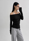 [MADE] Berua Two-way Off-shoulder Long-sleeve T-shirt (Set Available)