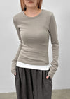 Hoto Peach Fleece Semi-crop Check Shirt