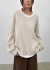 Hilooni Loose Fit V-neck Knit (60% Wool)