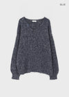 Hilooni Loose Fit V-neck Knit (60% Wool)