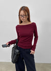 [MADE] Lemedy Boat Neck Long Sleeve T-shirt