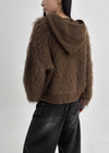 Rabbits Fur Hooded Cardigan