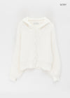 Rabbits Fur Hooded Cardigan