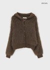 Rabbits Fur Hooded Cardigan
