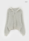 Rabbits Fur Hooded Cardigan
