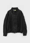 Shagle High-neck Fur Leather Jumper