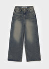 [B-DENIM] WASHING WIDE 046