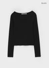 [B-BASIC] Standard Brushed Square Neck Long Sleeve T-Shirt (2SIZE)