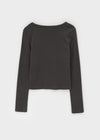 [B-BASIC] Standard Brushed Square Neck Long Sleeve T-Shirt (2SIZE)