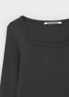 [B-BASIC] Standard Brushed Square Neck Long Sleeve T-Shirt (2SIZE)
