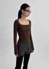 [MADE] Shrinny Square Neck Long Sleeve T-shirt