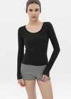 [B-BASIC] Soft Fleece U-neck Long-sleeved T-shirt (2SIZE)