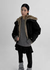 Wing Fur-triming Hooded Jumper