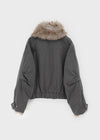 Wing Fur-triming Hooded Jumper