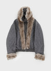 Wing Fur-triming Hooded Jumper