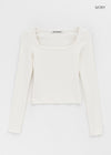[MADE] Shrinny Square Neck Long Sleeve T-shirt