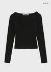 [MADE] Shrinny Square Neck Long Sleeve T-shirt