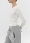 [B-BASIC] Soft Fleece Round Neck Long Sleeve T-shirt (2SIZE)