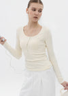 [B-BASIC] Soft Fleece U-neck Long-sleeved T-shirt (2SIZE)