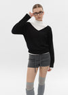 [B-BASIC] Wide V-neck Knit (50% Wool)