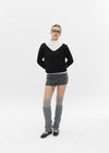 [B-BASIC] Wide V-neck Knit (50% Wool)