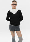 [B-BASIC] Wide V-neck Knit (50% Wool)
