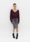 [B-BASIC] Wide V-neck Knit (50% Wool)