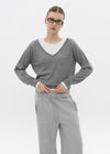 [B-BASIC] Wide V-neck Knit (50% Wool)