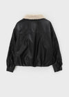 Tennile Cropped Fur Leather Jumper