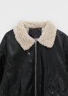 Tennile Cropped Fur Leather Jumper