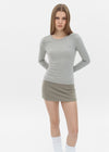 [B-BASIC] Soft Fleece Round Neck Long Sleeve T-shirt (2SIZE)