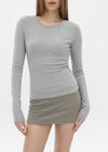 [B-BASIC] Soft Fleece Round Neck Long Sleeve T-shirt (2SIZE)