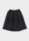 Lourang Check Cancan Midi Skirt