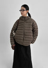 (UNISEX) Lamtine Oversized Duck Down Hooded Lightweight Puffer