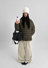 (UNISEX) Lamtine Oversized Duck Down Hooded Lightweight Puffer