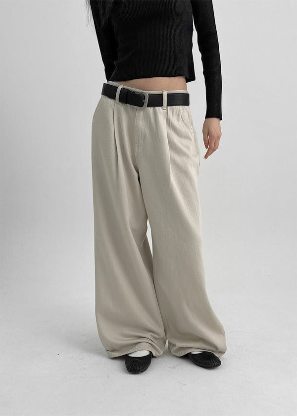 Comtia Wide Pintuck Cotton Pants