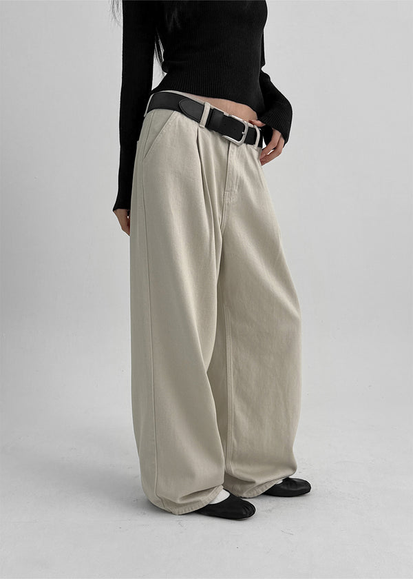 Comtia Wide Pintuck Cotton Pants