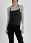Karenti Fleece Button Crop Halter Sleeveless