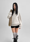 Romto Loose Fit Wool Unbalanced Shoulder Knit