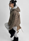 (UNISEX) Lamtine Oversized Duck Down Hooded Lightweight Puffer