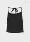 Karenti Fleece Button Crop Halter Sleeveless