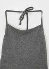 Karenti Fleece Button Crop Halter Sleeveless