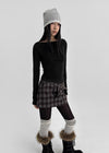 Camren Wool Check Belt Miniskirt