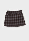 Camren Wool Check Belt Miniskirt