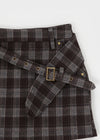 Camren Wool Check Belt Miniskirt