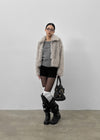 Potiont Collar Fur Jacket
