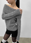 [MADE] Cuche wool off-shoulder knitwear